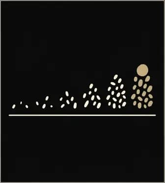 Small clusters of seeds growing into larger groups, trust rebuilding through repeated evidence.