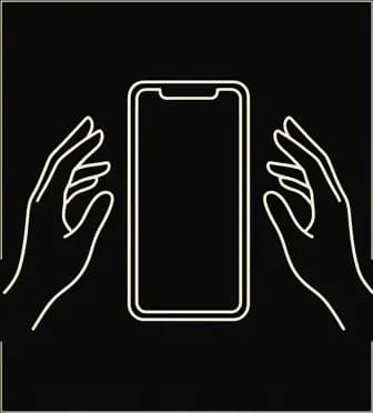 A phone held in two open hands, the panic-checking grip starting to ease.