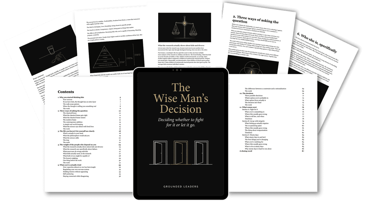 The Wise Man's Decision: tablet cover and sample pages from the diagnostic modules